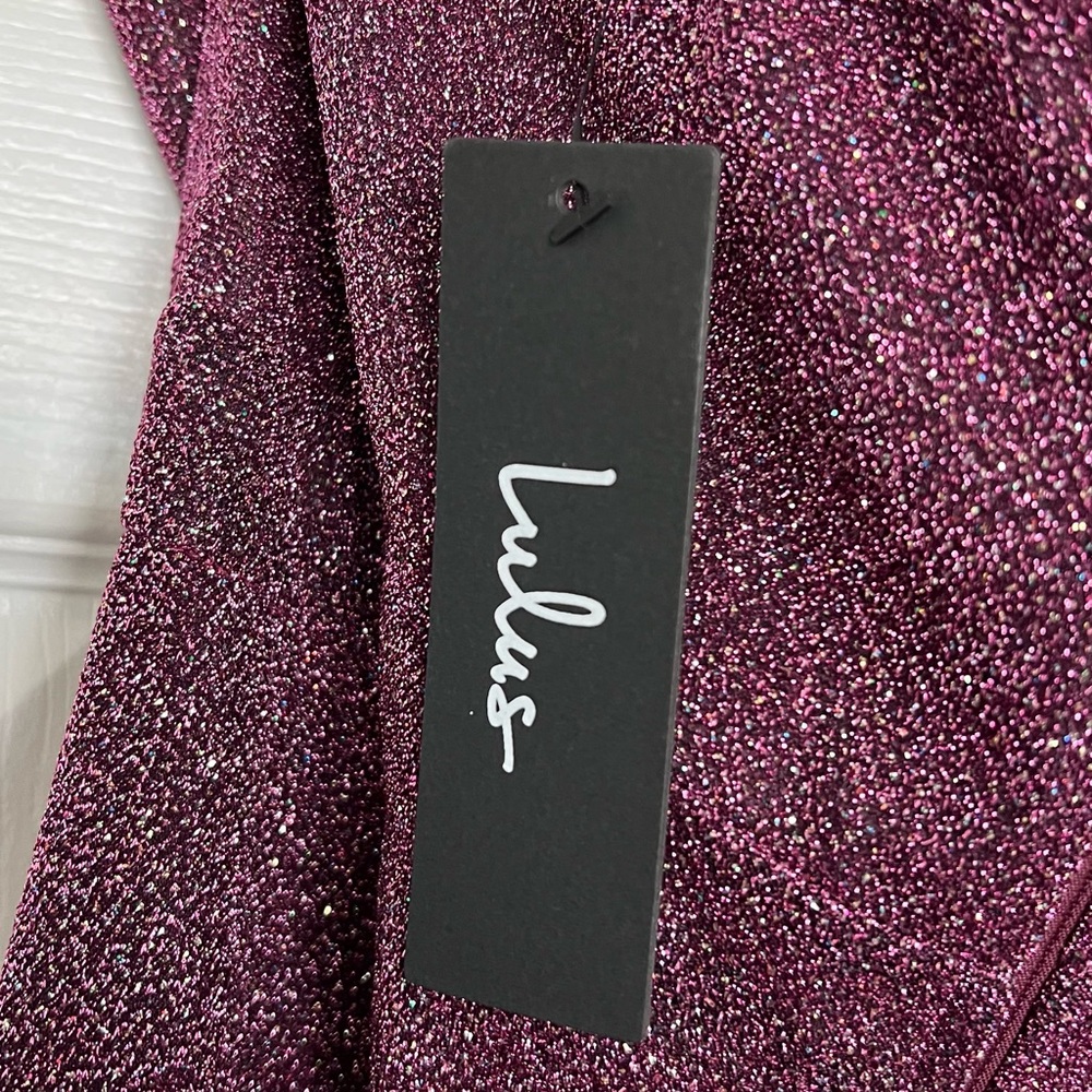 Truly Dazzling Magenta Multi Glitter Sleeveless Maxi Dress